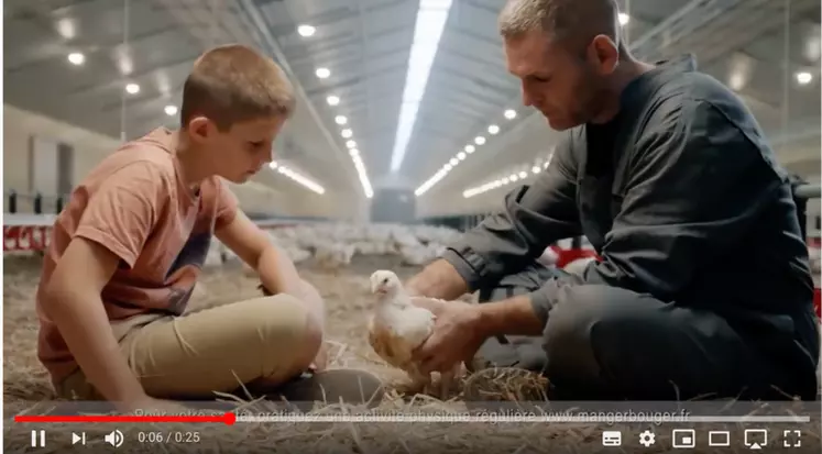 Le groupe Terrena se félicite du succès inédit de la publicité diffusée à la télévision pour les produits La Nouvelle Agriculture. © Capture d'écran du film TV