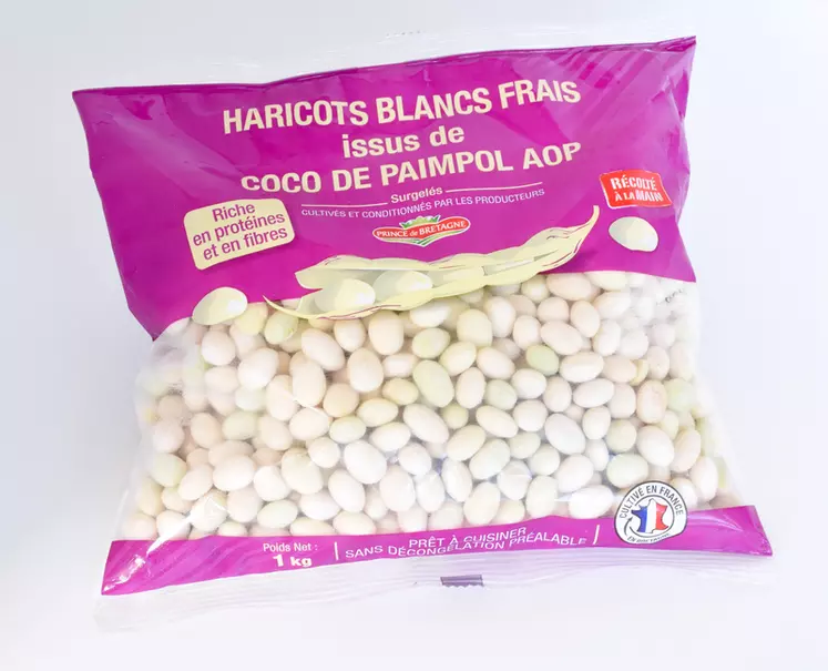 Haricots blancs issus de coco de Paimpol surgelé. © Prince de Bretagne