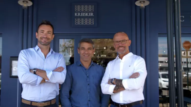 De droite à gauche, Alain Garrec, Tugdual Rabreau et Olivier Vallée, associés d'Atom Food. © Th. G.