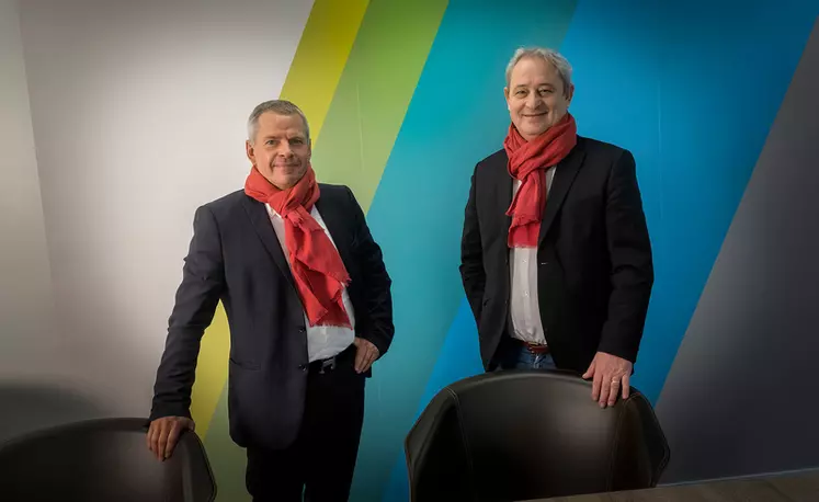 (De gauche à droite) Jean-Charles Deschamps et Patrick Aps, respectivement, président et directeur général de Natup. © Natup