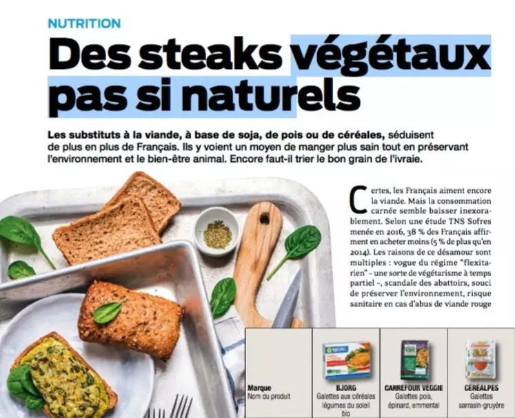 C'est le meilleur steak végétal selon 60 millions de consommateurs !