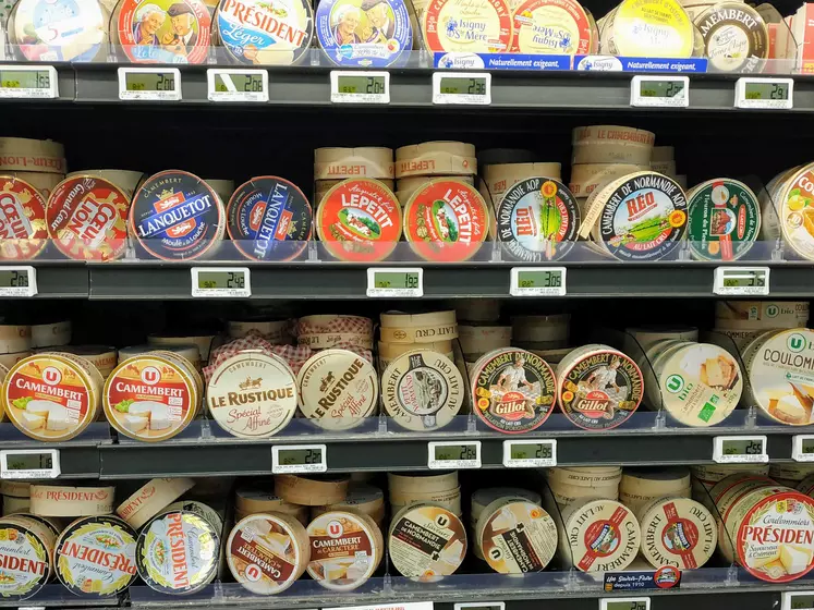 Le camembert est numéro 2 en volume mais seulement numéro 5 en valeur au rayon fromage