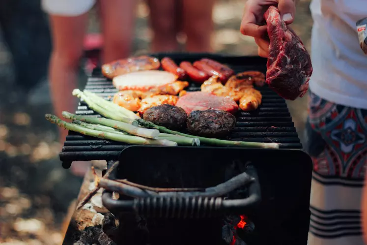 barbecue viande et légume