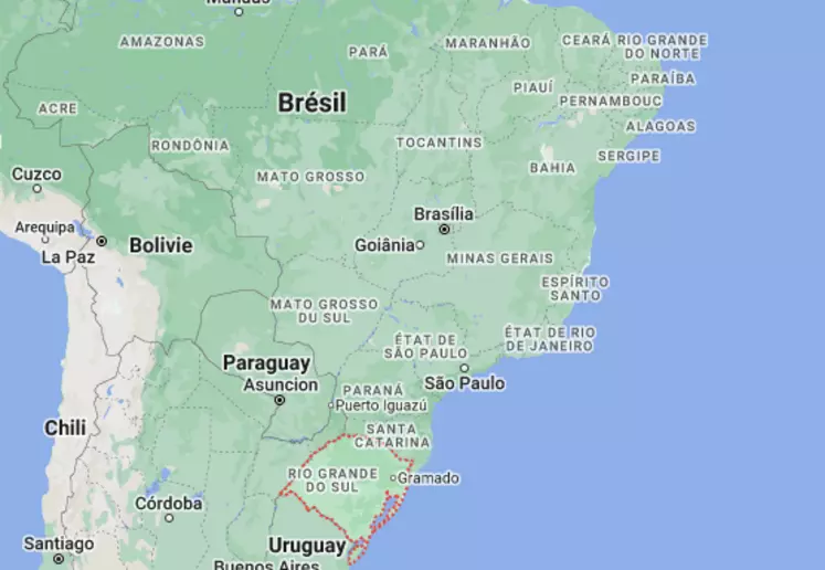 l’état du Rio Grande do Sul, l’extrême sud du Brésil. 