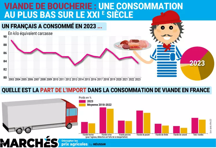 infographie sur la consommation de viande des Français