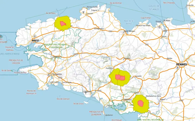Zonage IAHP en Bretagne sur la plateforme PIGMA