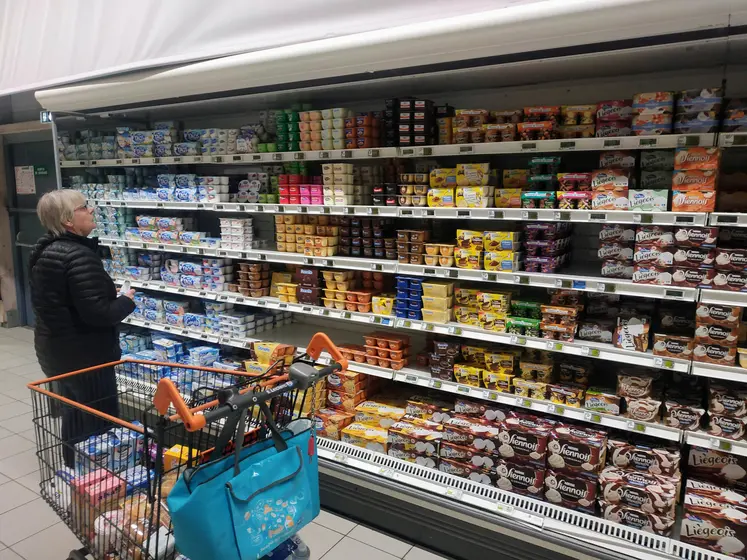 consommatrice faisant ses courses au supermarché