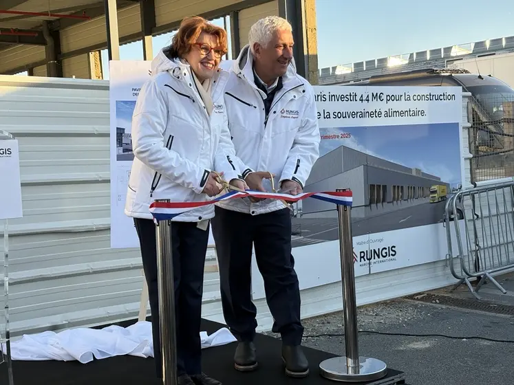 Annie Genevard et Stephane Layani, à Rungis