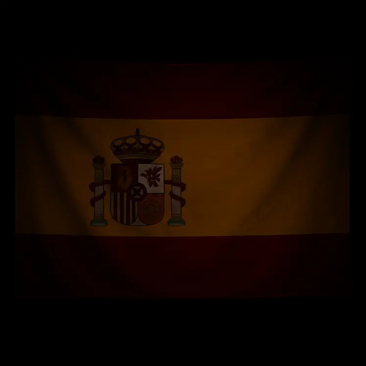 drapeau espagnol dans le noir