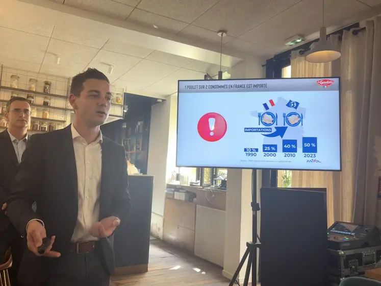 conférence de presse avec Caillère directeur commercial de la marque le Gaulois Professionnel