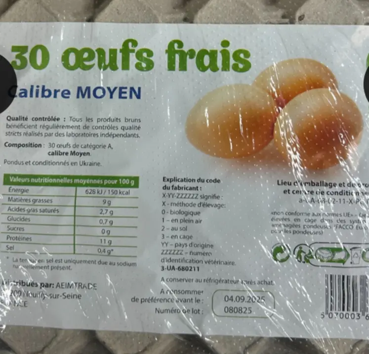plateau d'oeufs en GMS
