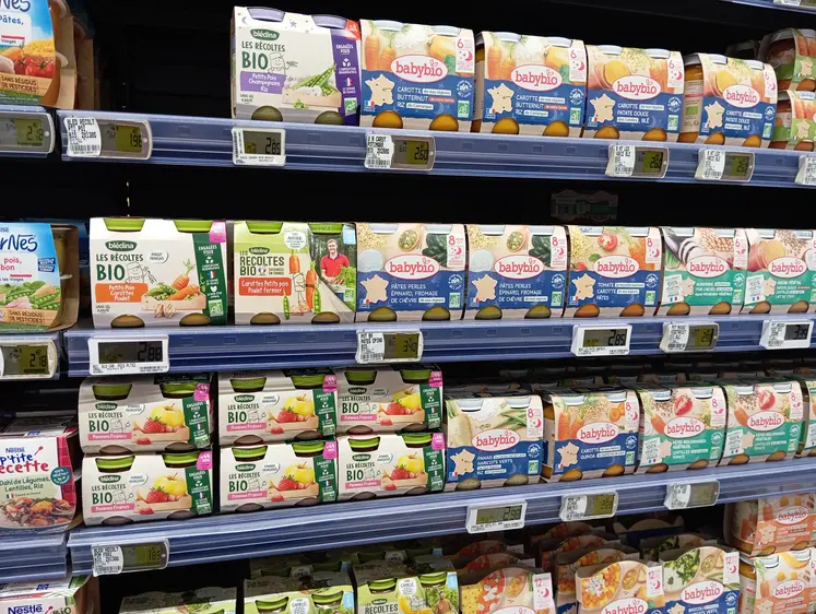 petits pots bébé en supermarché