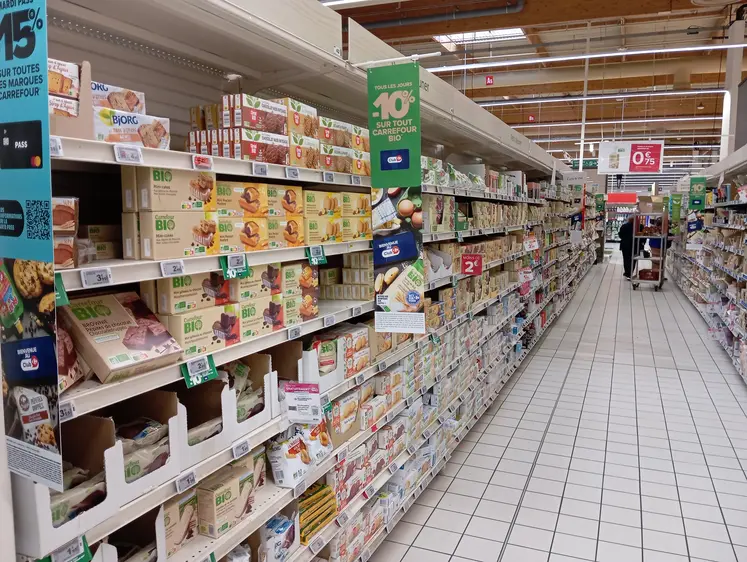 rayon bio en supermarché