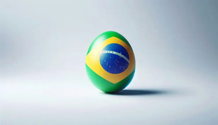 un oeuf avec le drapeau brésilien sur la coquille