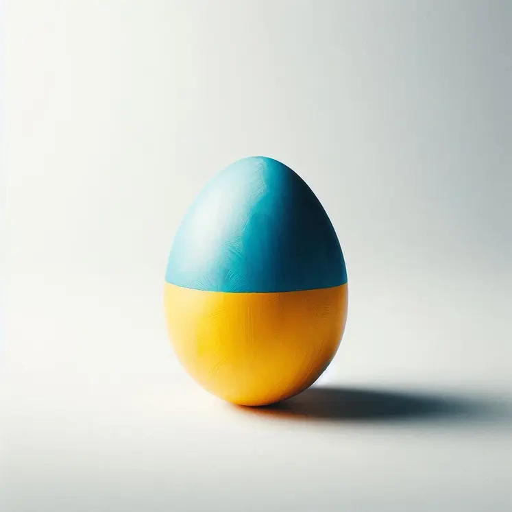 oeuf aux couleurs de l'Ukraine