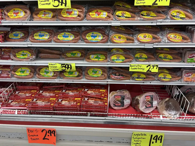 Supermarché mexicain vendant des produits porcins