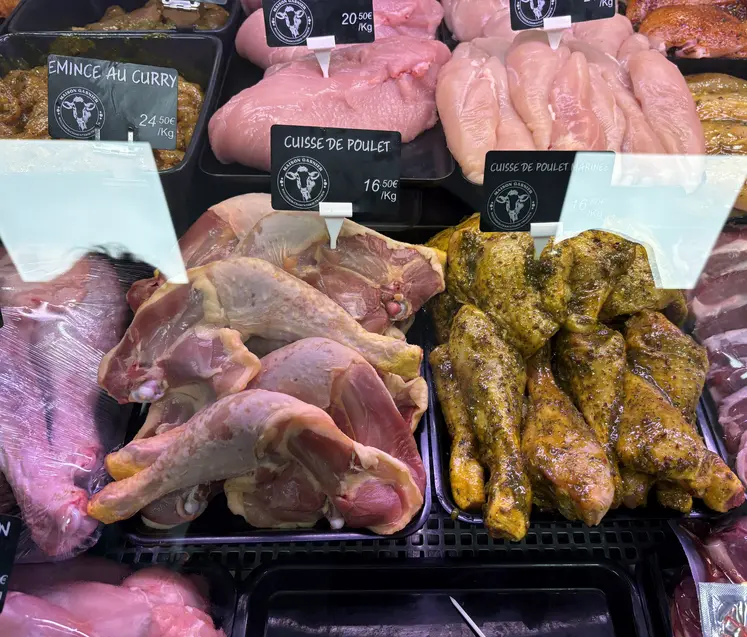 Le poulet vendu en boucherie