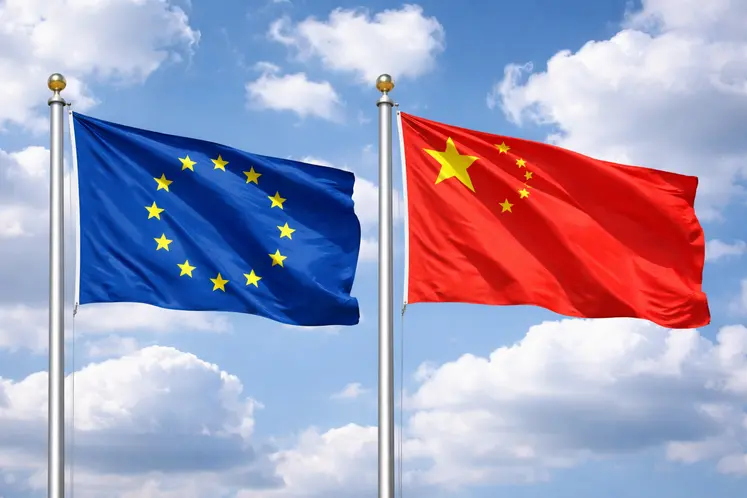 Drapeaux européen et chinois