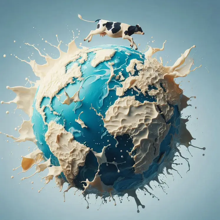 vache sur une planète de lait