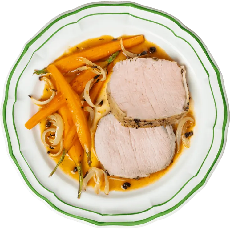 roti de veau et carotte