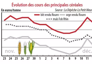 Evolution des cours des principales céréales