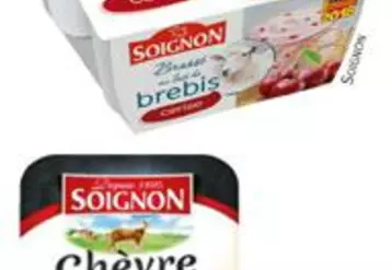 Soignon continue d’innover dans le chèvre
avec des mini-bûchettes pour l’apéro,
des yaourts saveur coco... et se lance
dans l’ultrafrais au lait de brebis.