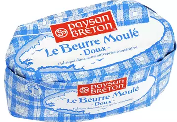 Les packagings des beurres Paysan breton vendus en Asie sont assez similaires à ceux vendus en France, pour des raisons d'optimisation de production. 