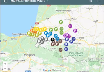 Points de livraison des agneaux de lait des Pyrénées-Atlantiques. © DR