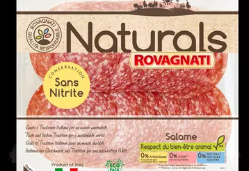 L'une des charcuteries de la gamme Naturals "Conservation sans nitrite"  de l'entreprise Ravognati