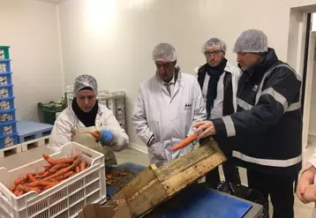 Denis Bouad, président du département du Gard, en visite à l'unité de conditionnement de légumes de Nîmes. © Département du Gard