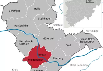 Canton de Rheda-Wiedenbrück confiné. © Wikipedia