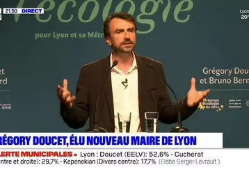 Le candidat EELV Grégory Doucet a été élu à la mairie de Lyon.