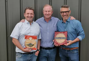 Frédéric Augereau, PDG de la Biscuiterie Augereau, Vincent Duprez, dirigeant de Maison Duprez, et Tugdual Rabreau, d’Atom Food, ancien propriétaire de Goulibeur. 