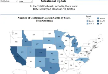 carte usda des cas de grippe aviaire