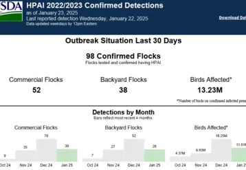 tableau et graphiques de l'usda sur la grippe aviaire