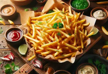 des barquettes de frites style photographique