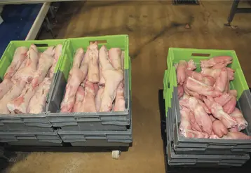 caisse de sous produits de porc