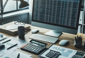 bureau avec un ordinateur