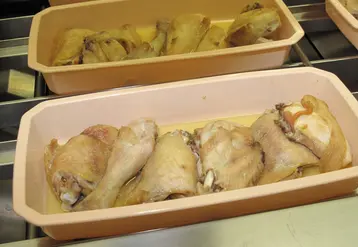 Poulet servi en cantine 