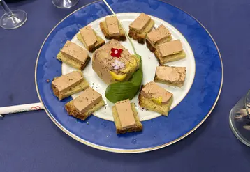toasts au foie gras sur une assiette