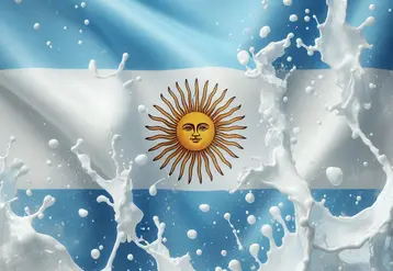 drapeau argentin et gouttes de lait