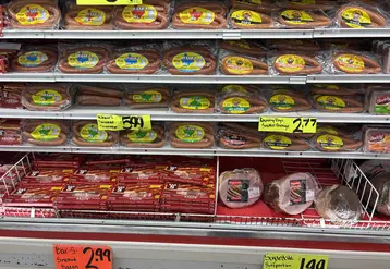 Supermarché mexicain vendant des produits porcins