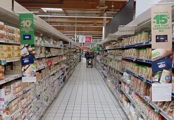 Rayon bio de l’enseigne Carrefour
