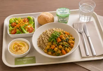 plateau repas végétarien