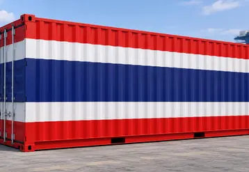 Conteneur aux couleurs du drapeau thaïlandais