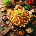 des barquettes de frites style photographique