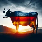 une silhouette de vache laitière dans laquelle on voit le drapeau allemand