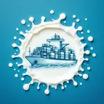 porte conteneur dans une goutte de lait