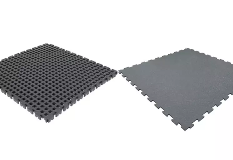 Agriest propose des dalles en PVC pour sécuriser les déplacements dans les locaux techniques autour de la traite notamment. 