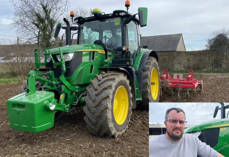 Antoine Ollivier, éleveur à Plénée-Jugon dans les Côtes-d’Armor, a testé le tracteur John Deere 6R 150 pendant une semaine.